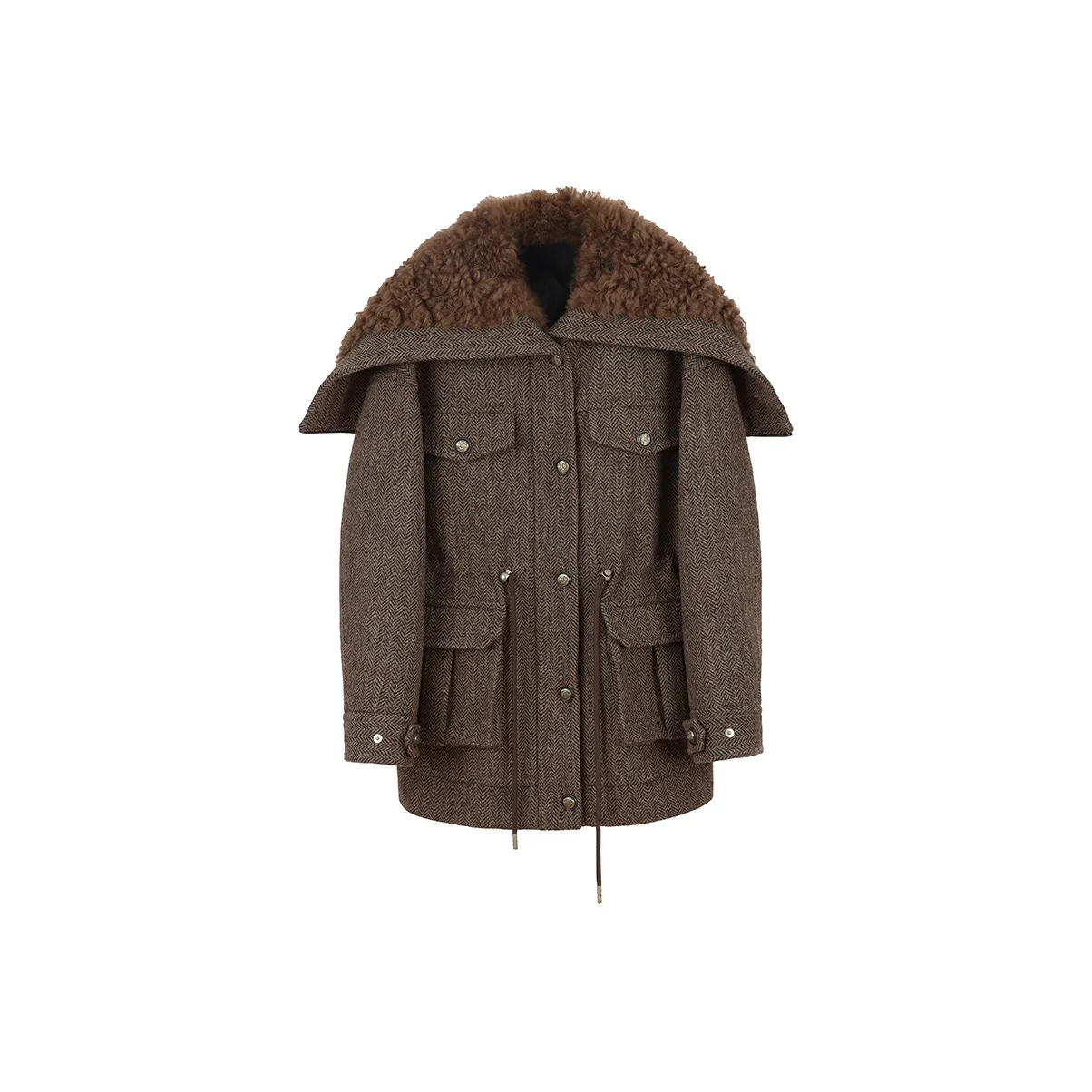 NancyCavally Мех Женский Темно-Коричневый