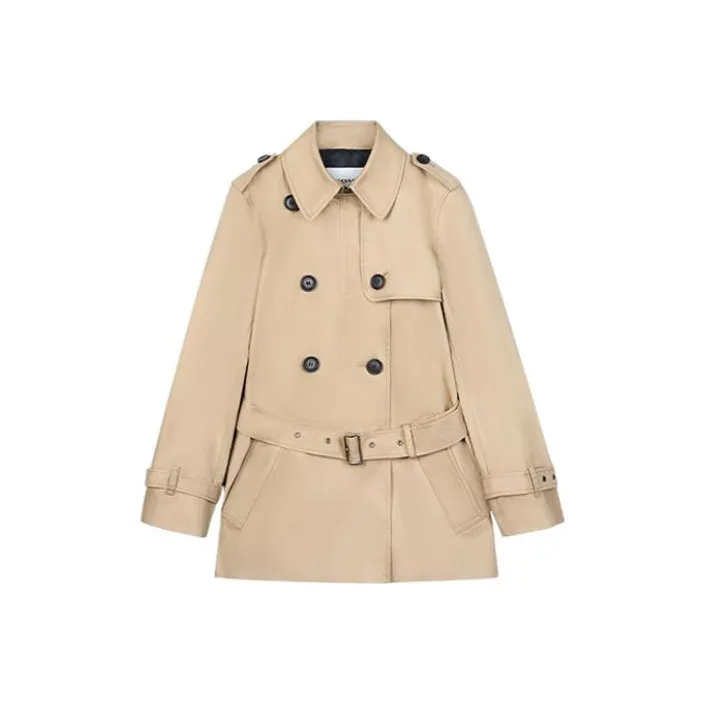 COACH FW22 Cropped Coat Women's Light Khaki