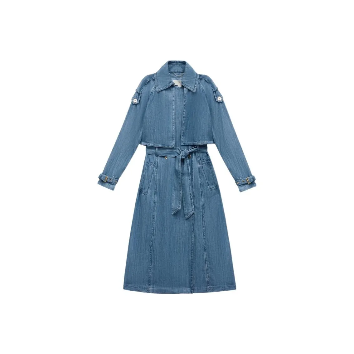 MICHAEL KORS Trench Coats Women's Denim Blue