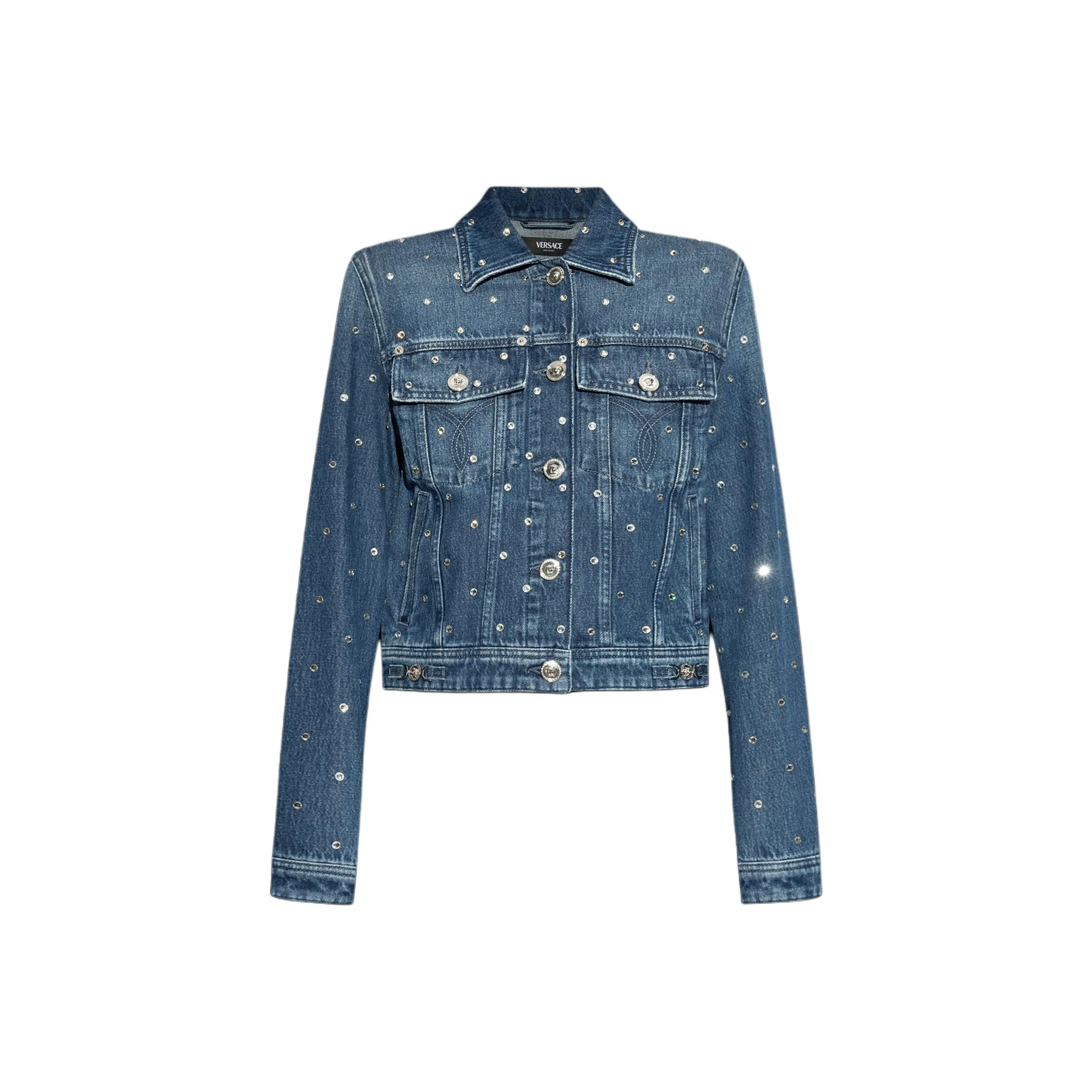 VERSACE Shimmering Appliques Denim Jacket