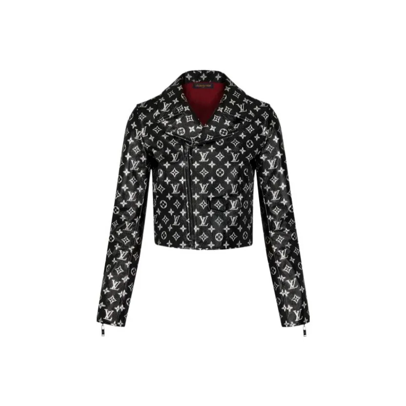 LOUIS VUITTON Pre Owned 10's Monogram Biker Jacket