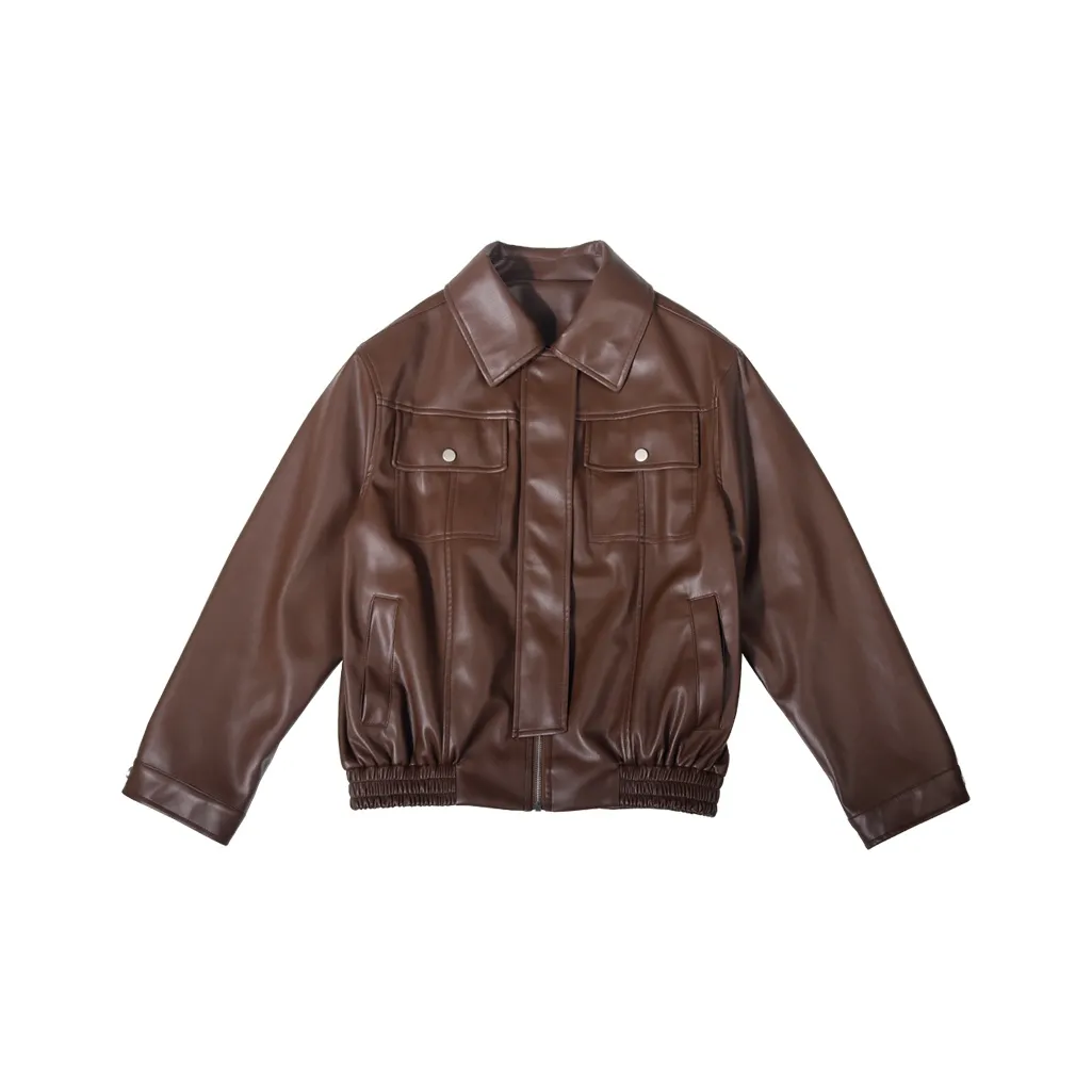 Кофе Женские Кожаные Куртки