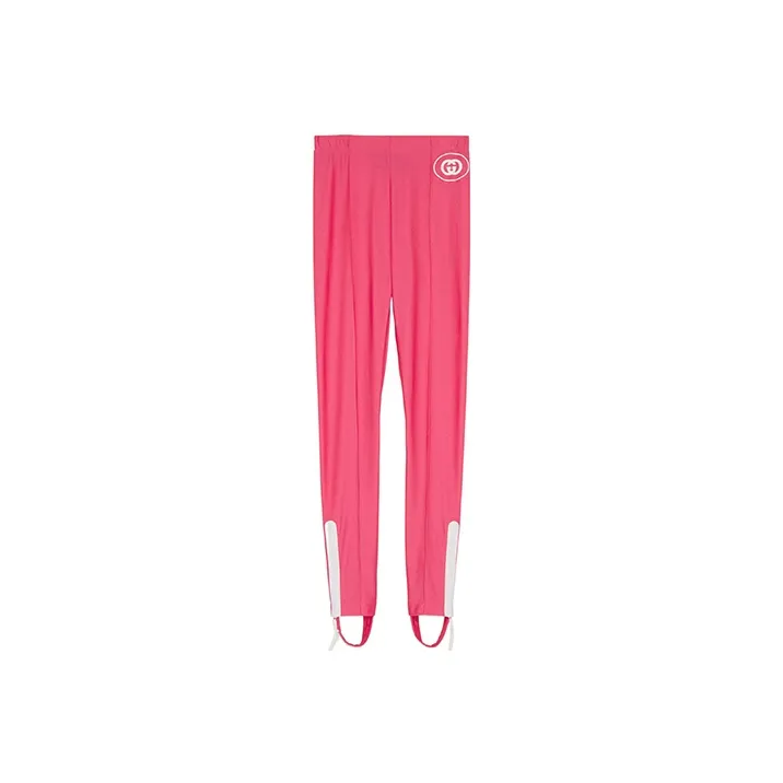 GUCCI Sparkling Jersey Stirrup Leggings Pink