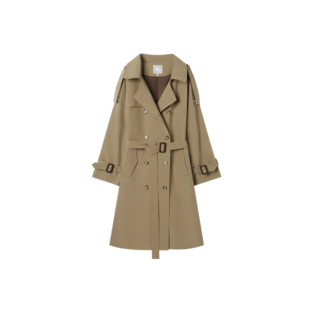 DIALOGUE Trench Coat Women's Classic Khaki