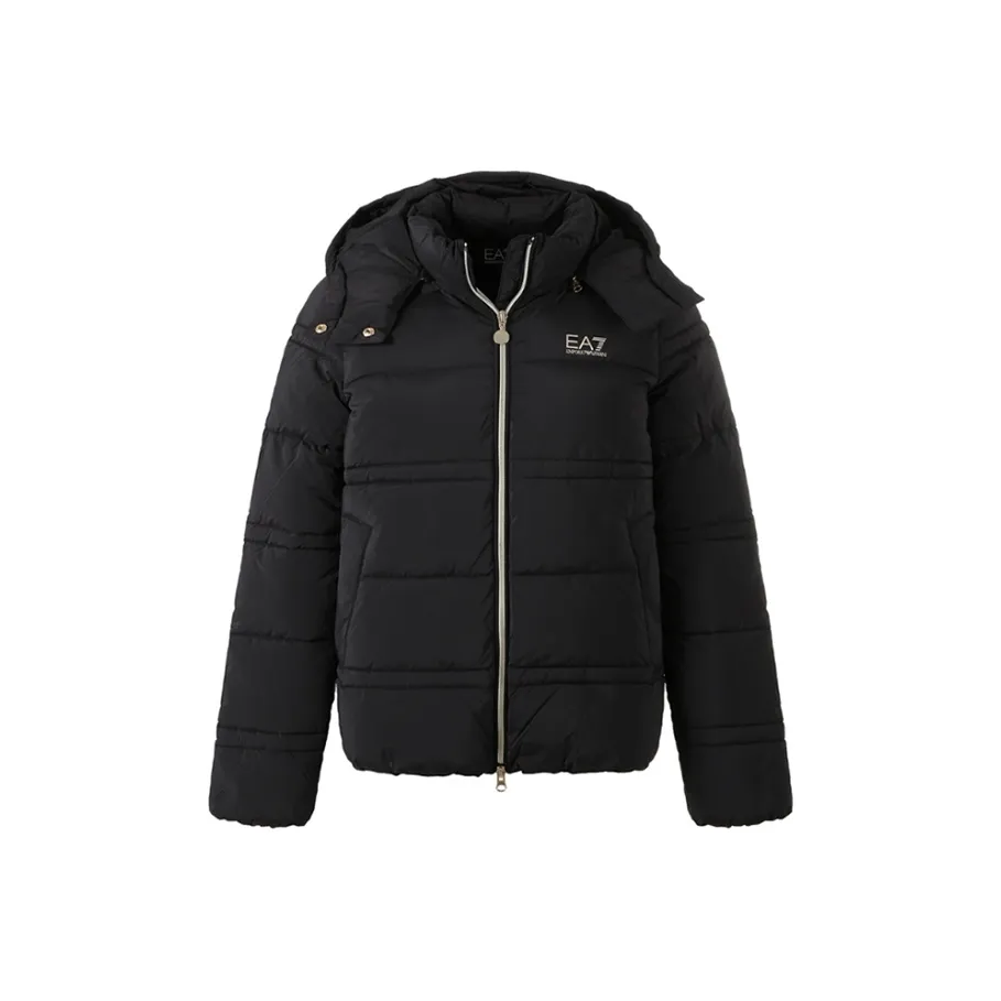 EMPORIO ARMANI EA7 SS24 Puffer Jacket Women's Black