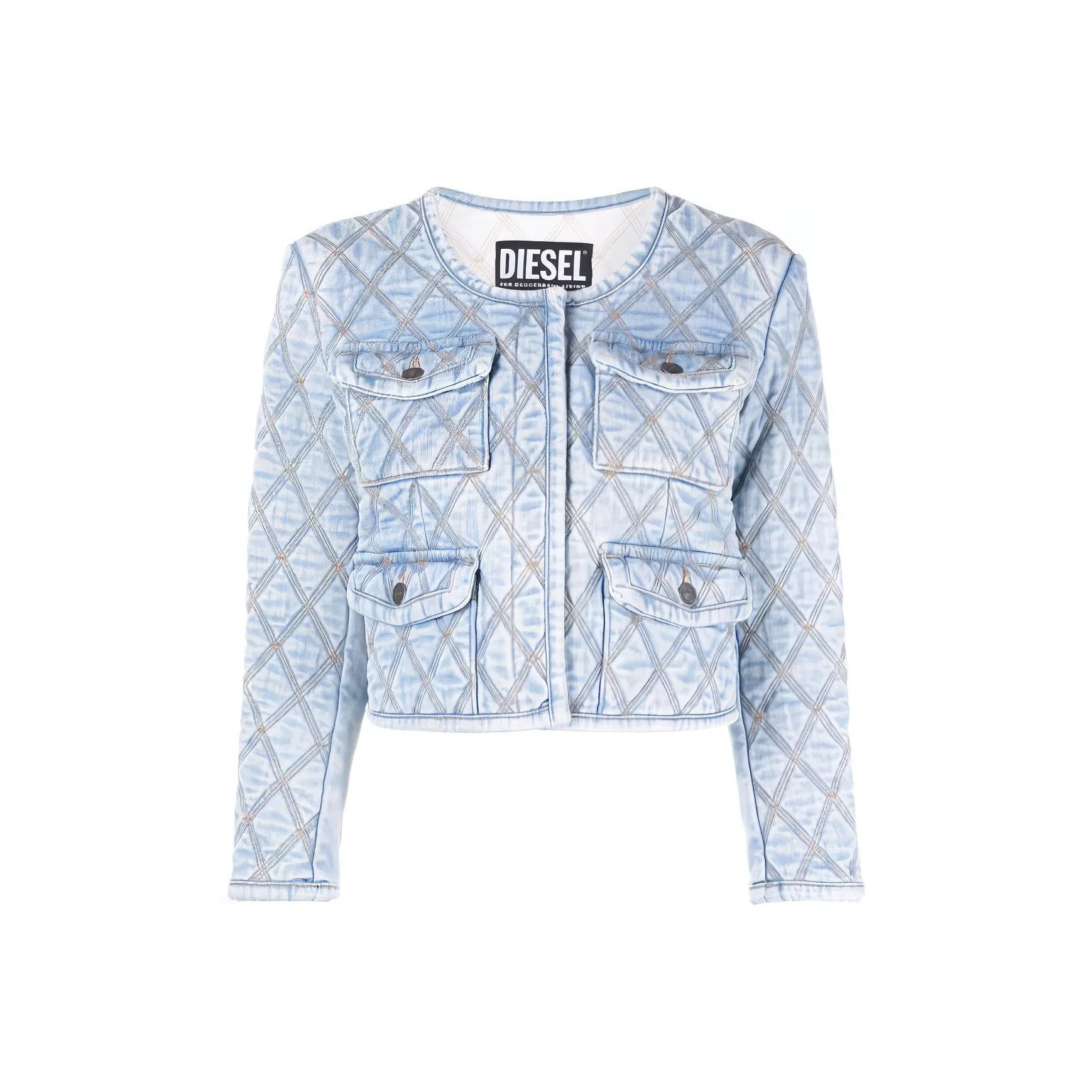 DIESEL Женское короткое пальто синего цвета