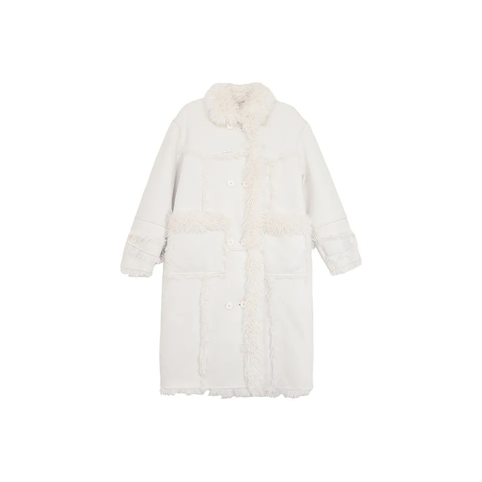 SUNSUNTOWN Coats Women's White