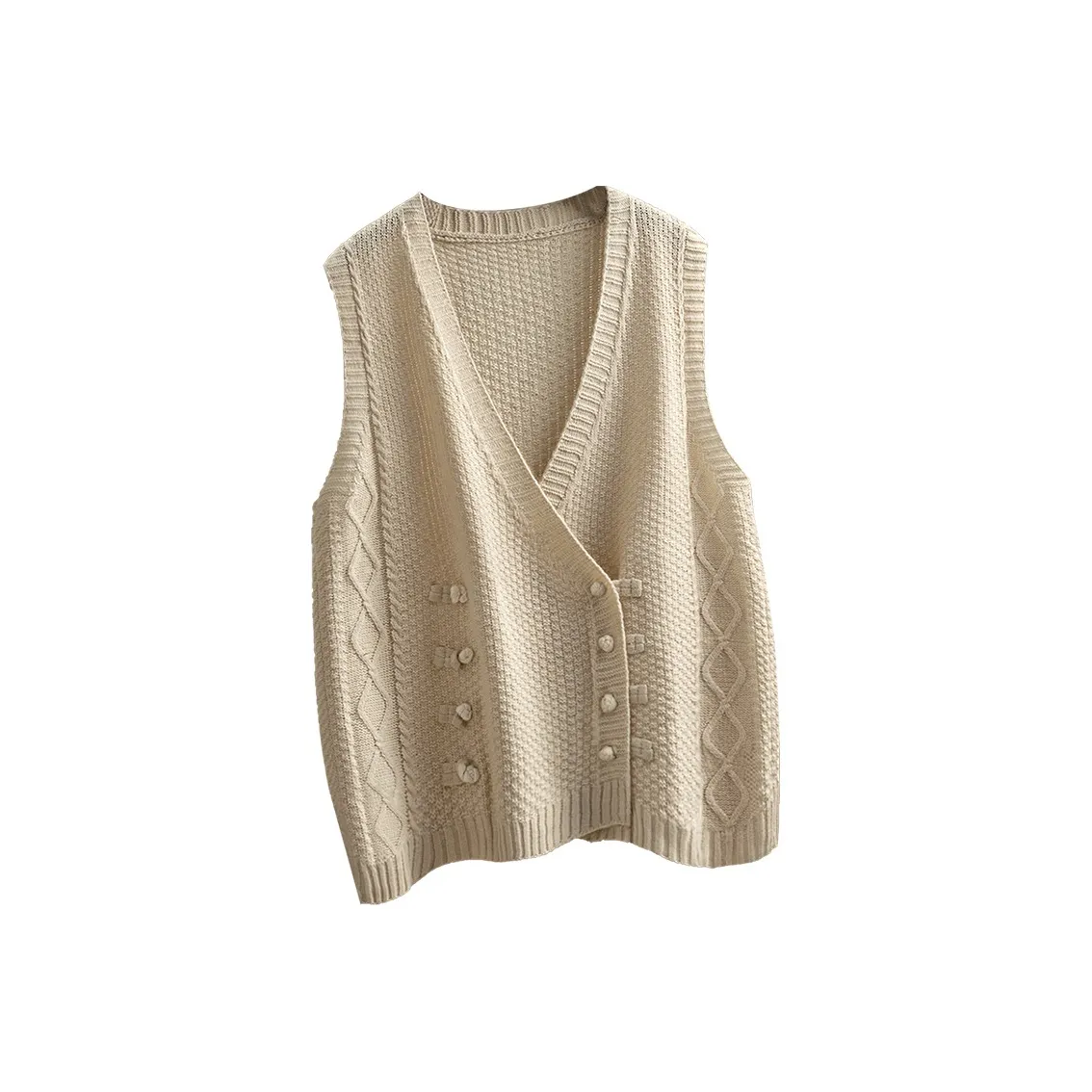 SIBAISHE Овсяный Женский жилет