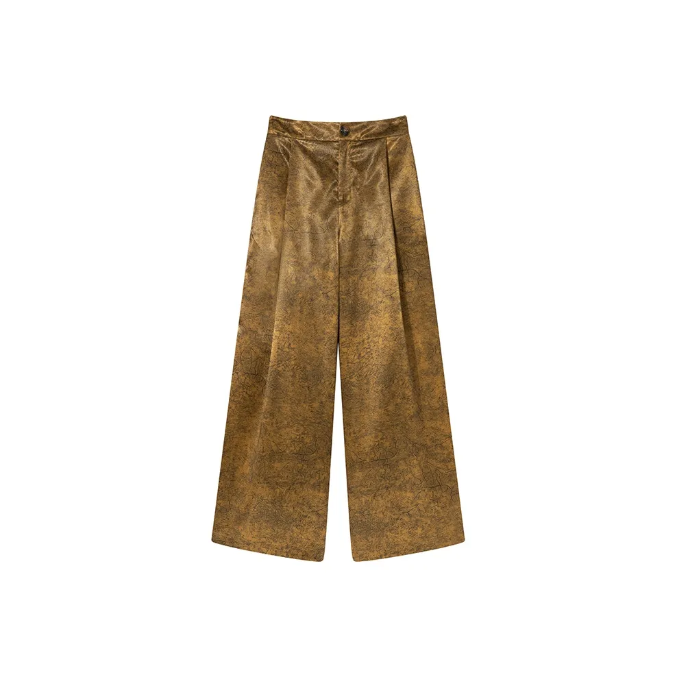 Ouyang Повседневные брюки Женские Золотисто-коричневый