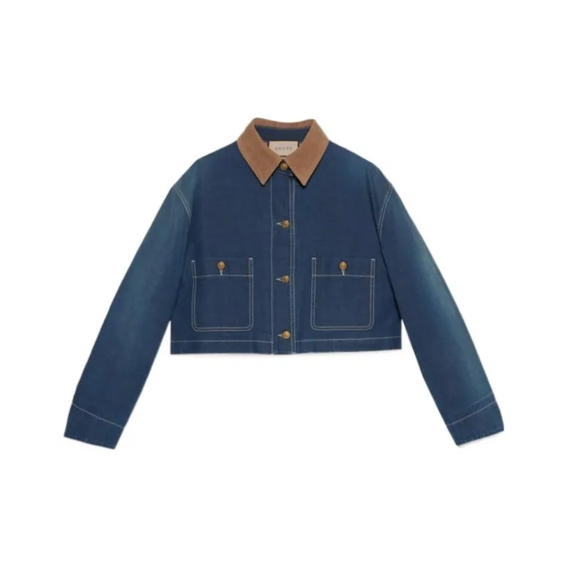 GUCCI Corduroy collar Denim Jacket