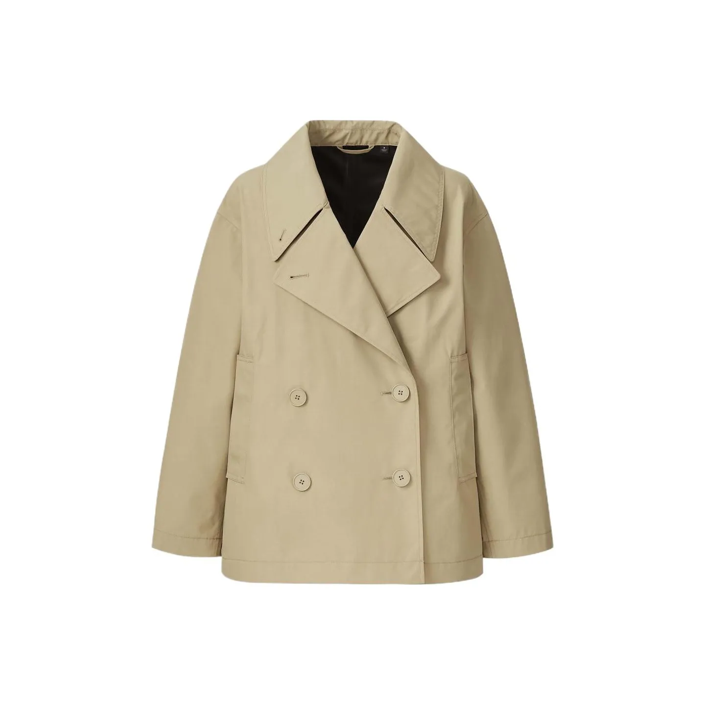 UNIQLO Cropped Coat Women's Dark Beige UNIQLO Укороченное пальто женское темно-бежевый