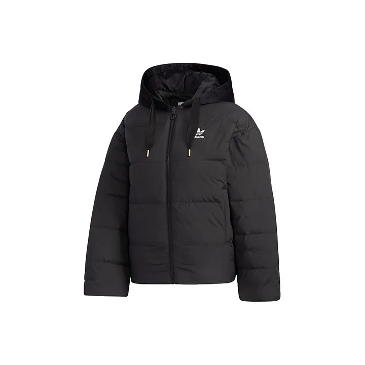 Adidas Originals Хлопковый пуховик Зимний Женский Черный