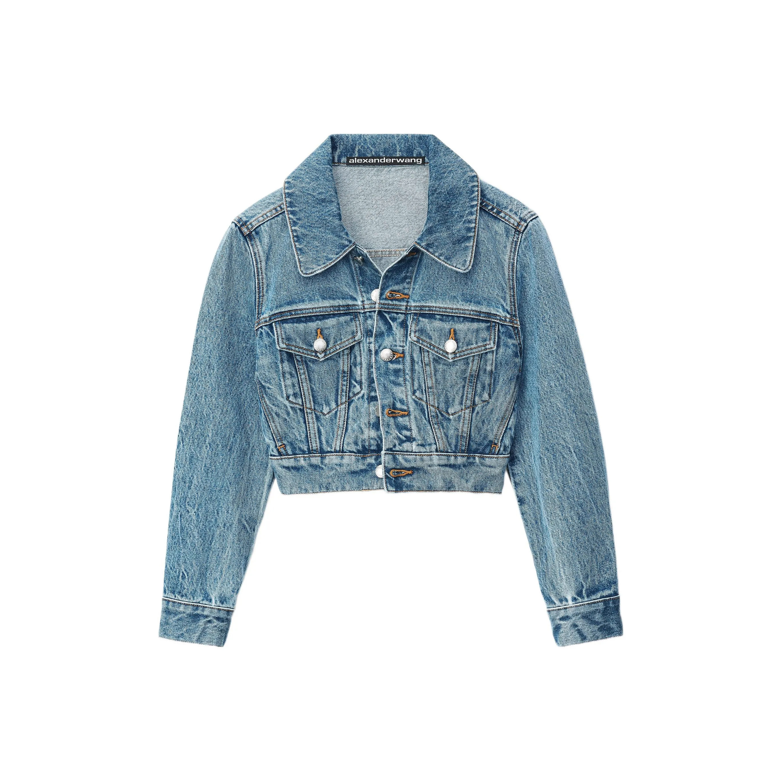 Alexander Wang SS23 Cropped Coat Women's Washed Blue Александр Wang SS23 Укороченное пальто женское вымытый синий