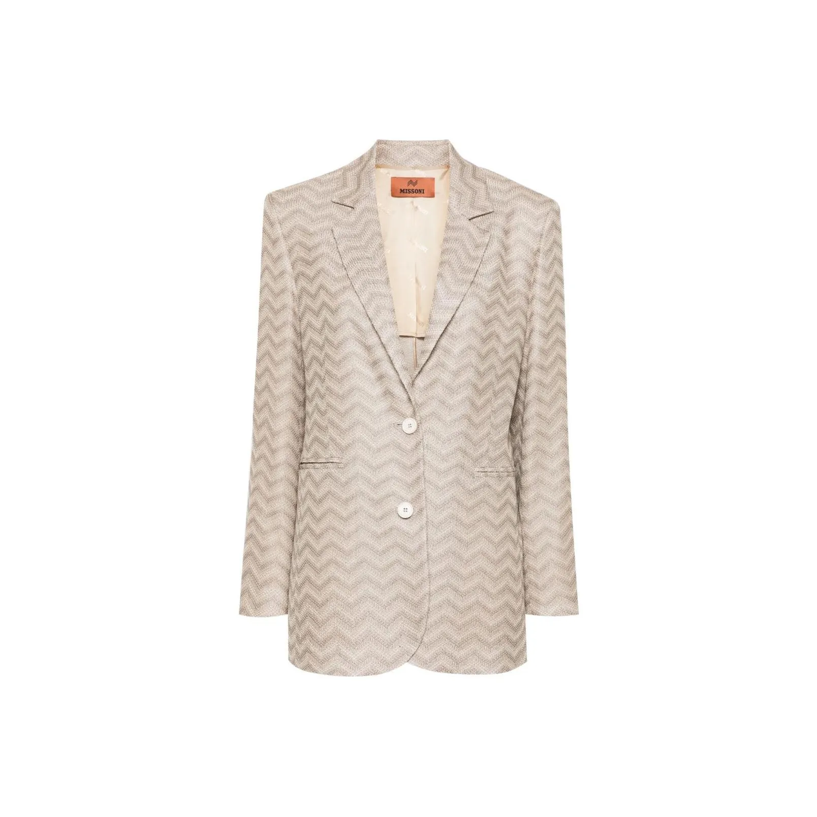 MISSONI Zigzag Single Breasted Tailored Blazer