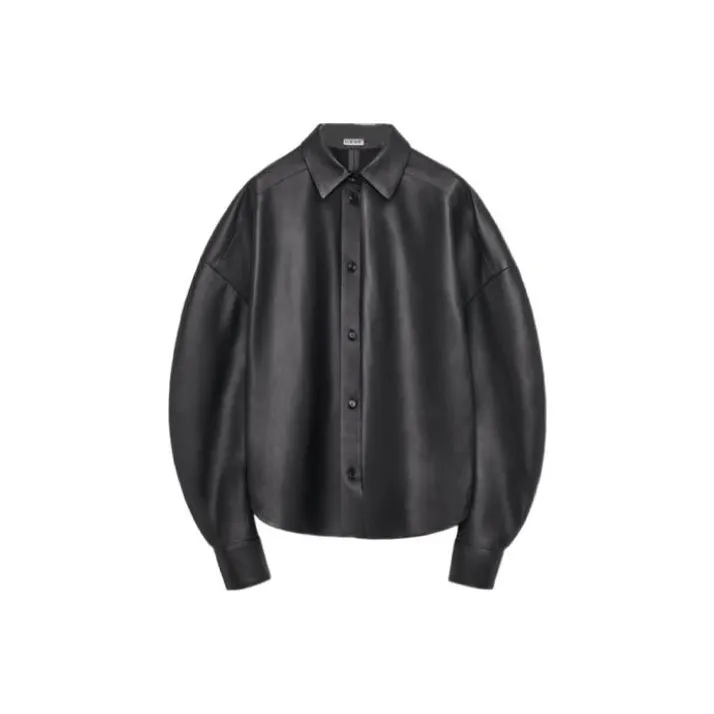 LOEWE SS24 Leather Jacket Women's Black