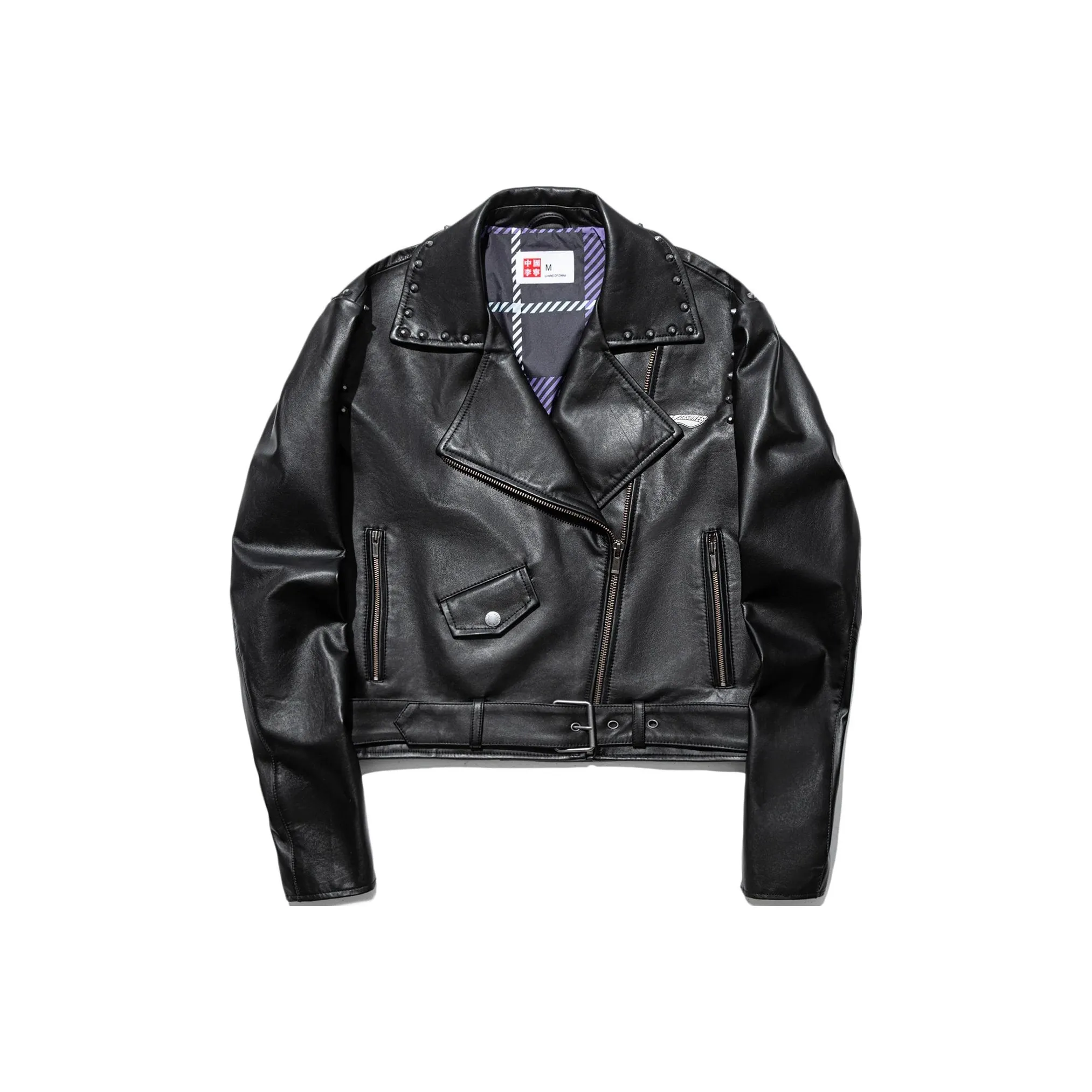 LINING X Pleasures кожаная куртка женская черного цвета