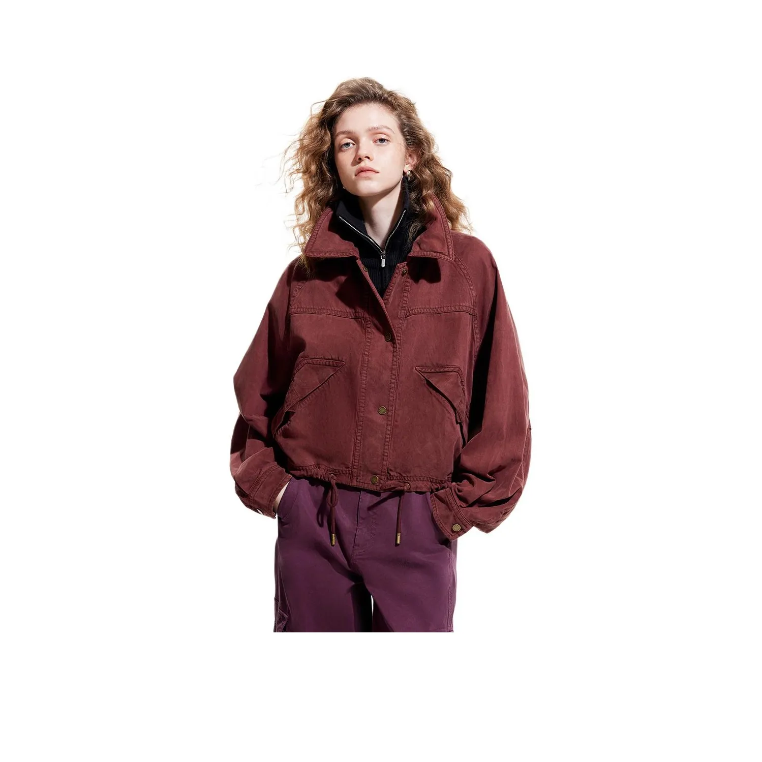 Only E16 Chocolates Темно-кофейное Женское Короткое пальто