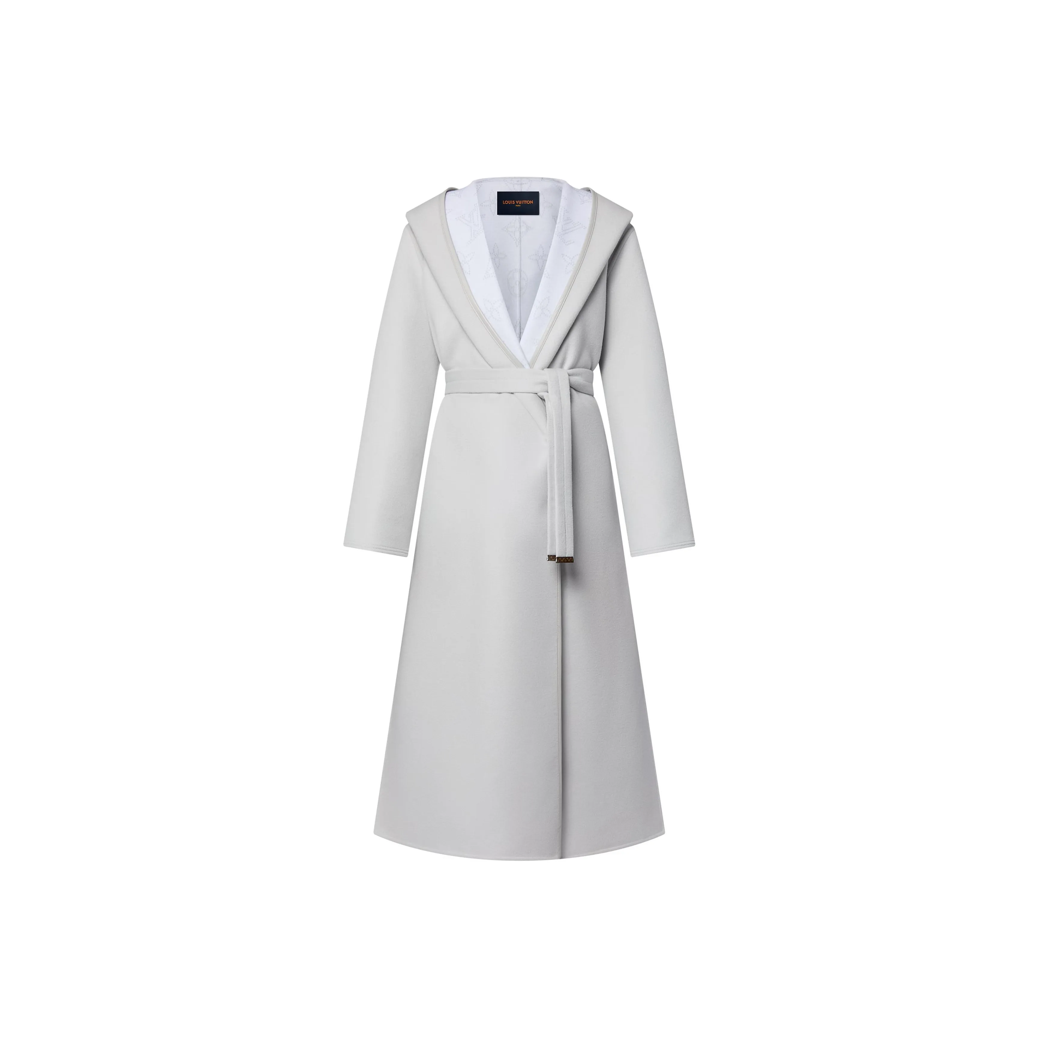 Lv Reversible Signature Hooded Wrap Coat