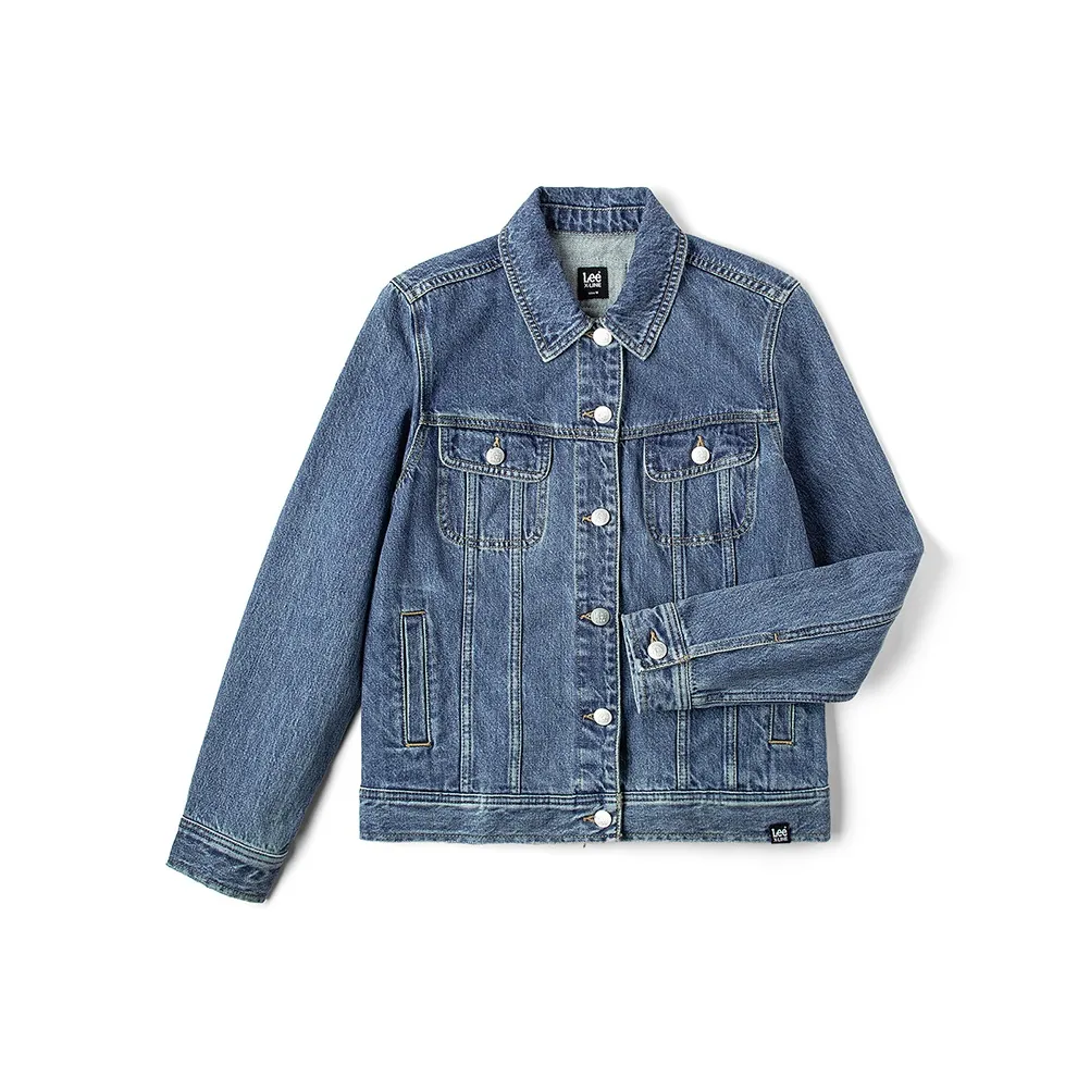 Lee совместный бренд модель Деним Куртка Женская Винтаж Средний Синий