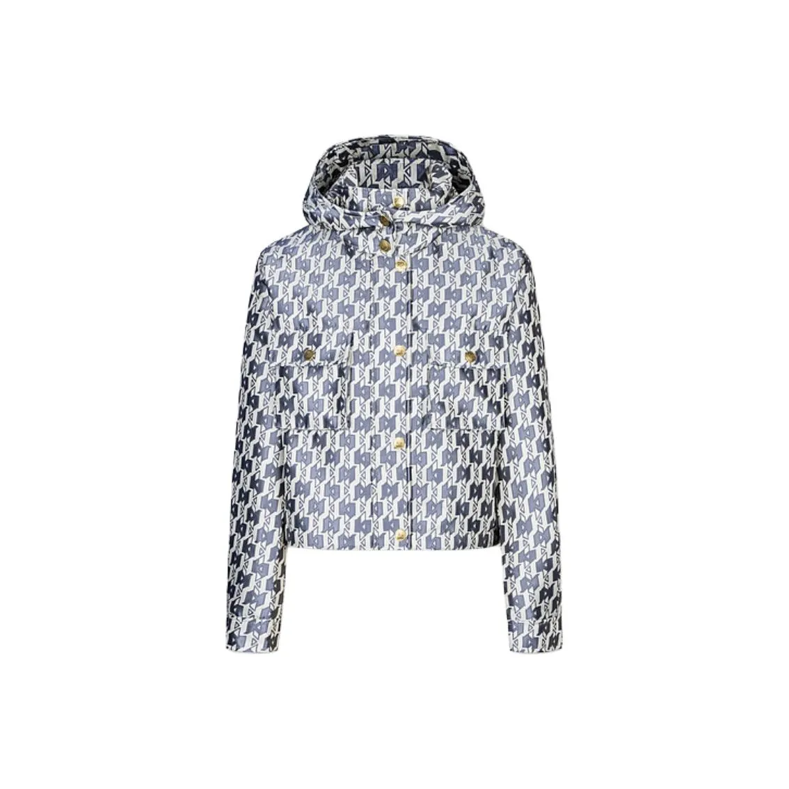 Karl Lagerfeld FW23 Хлопковый пуховик Женский Светло-серый