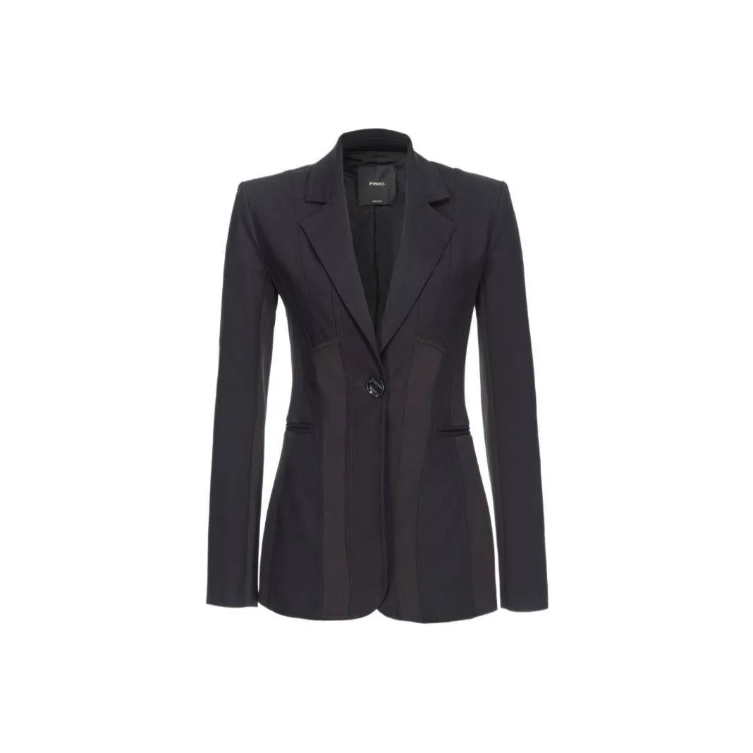 PINKO DUAL Ткань Одинарный Брейзер Бизнес Костюм Женский Черный
