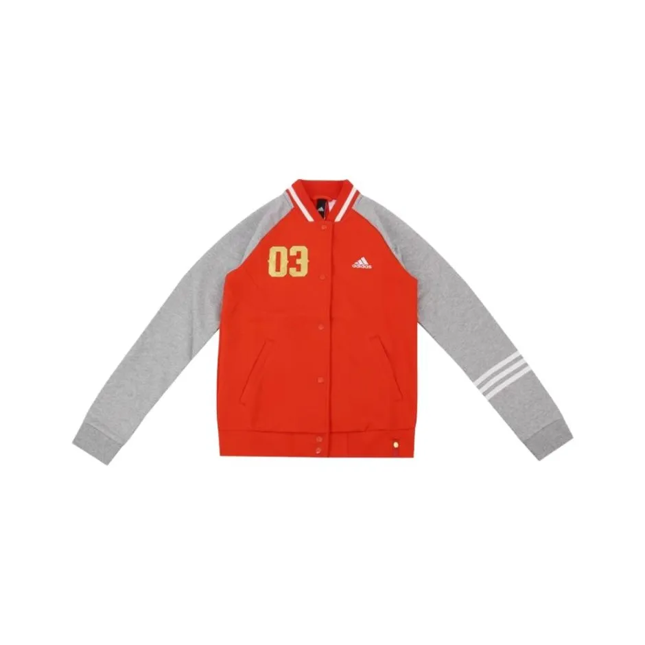 Adidas Бейсбольная куртка Женская Оранжевая Серая