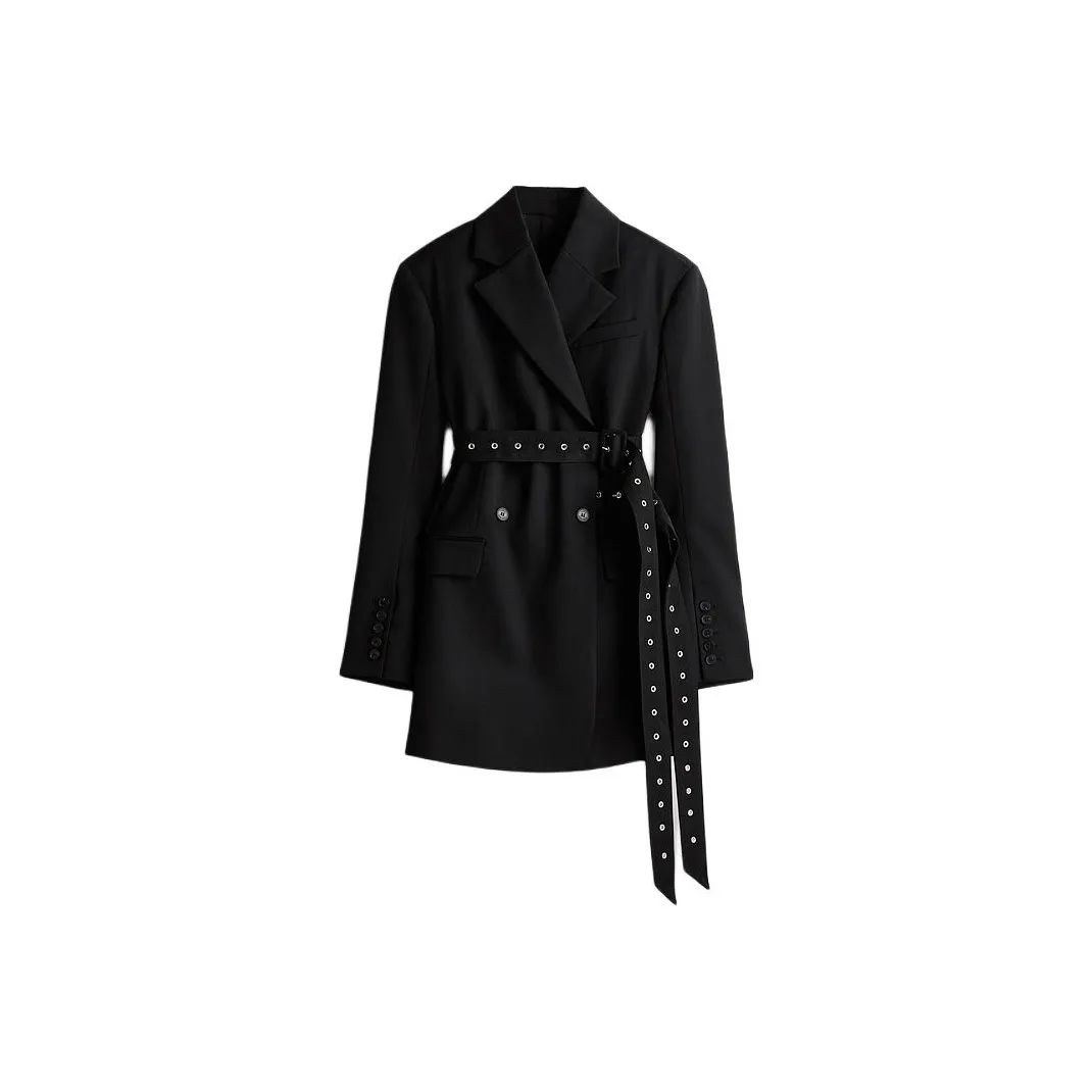 Rokh H&M Belted Wool Blazer Black