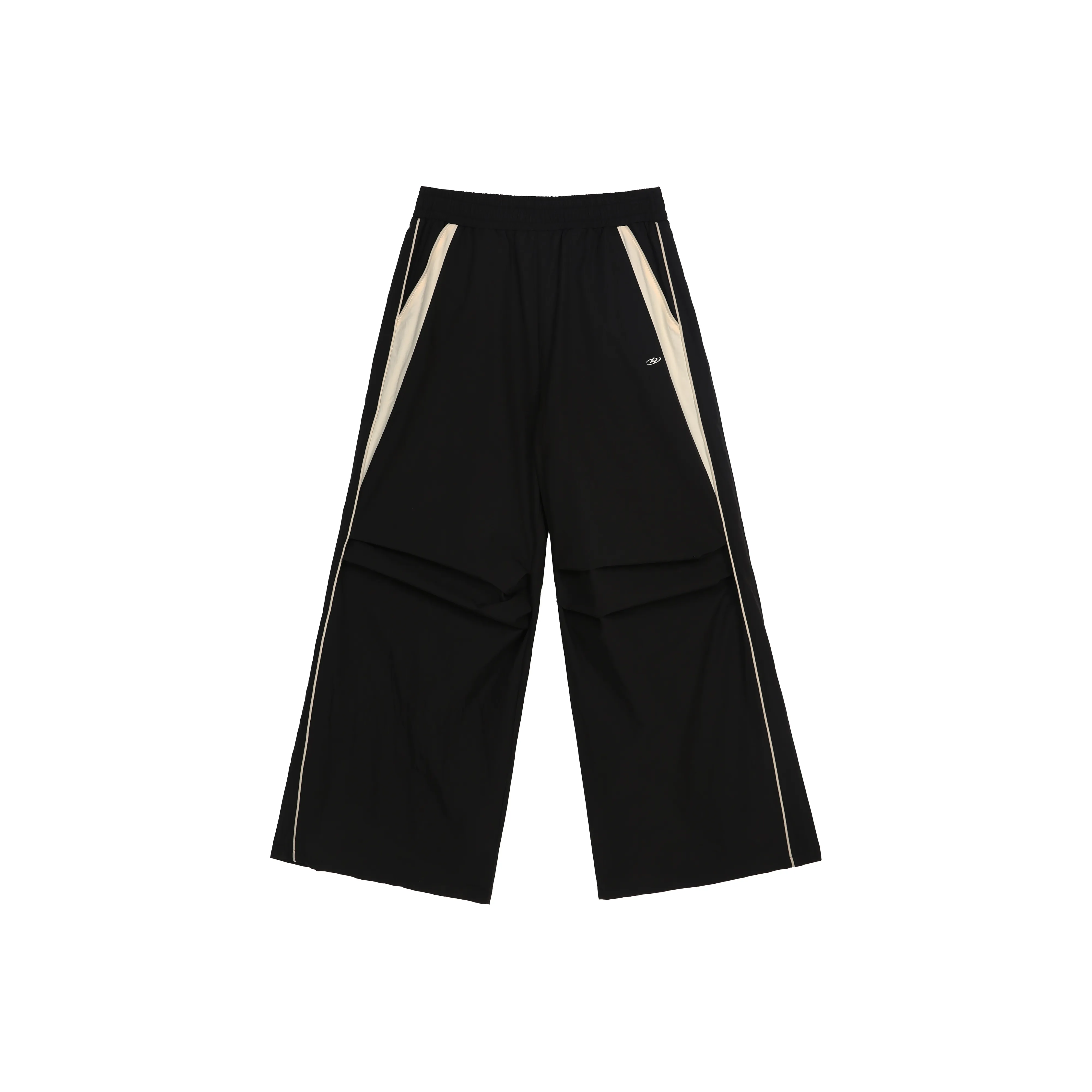 RUNTOTHEFUTURE FW22 Wide Leg Sweatpants Unisex Black Patchwork Apricot