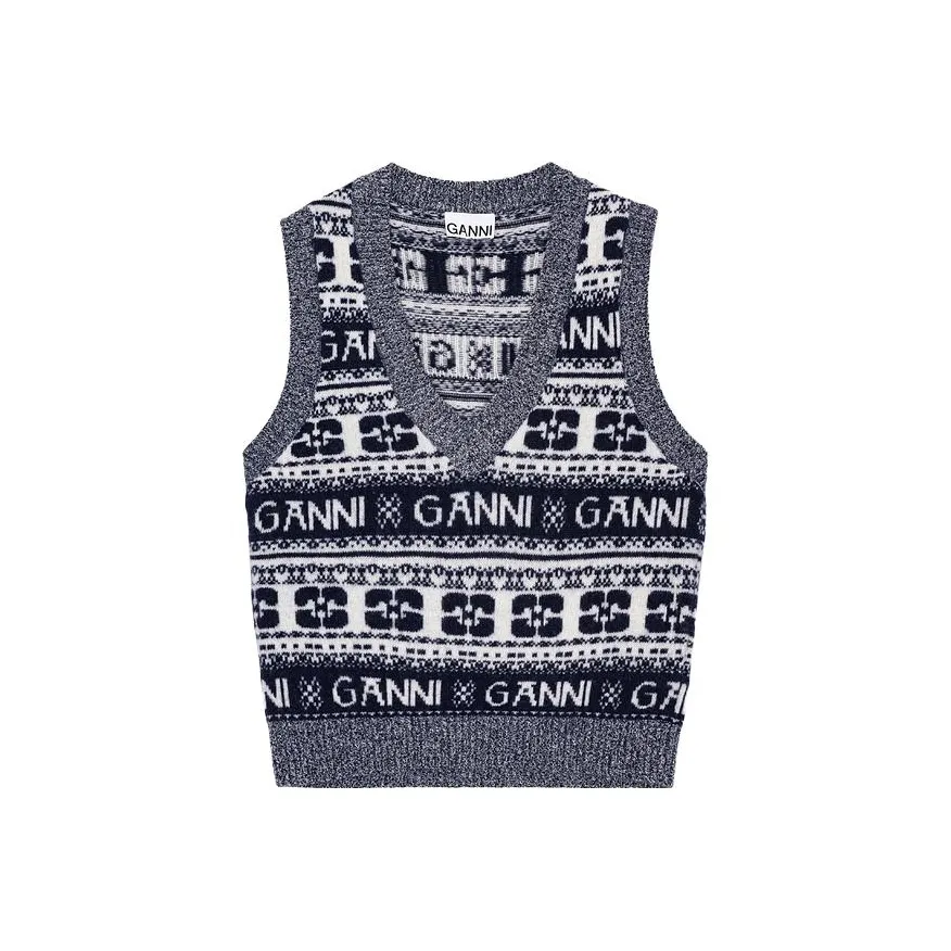 GANNI FW23 Жилет Женские Темно-синий