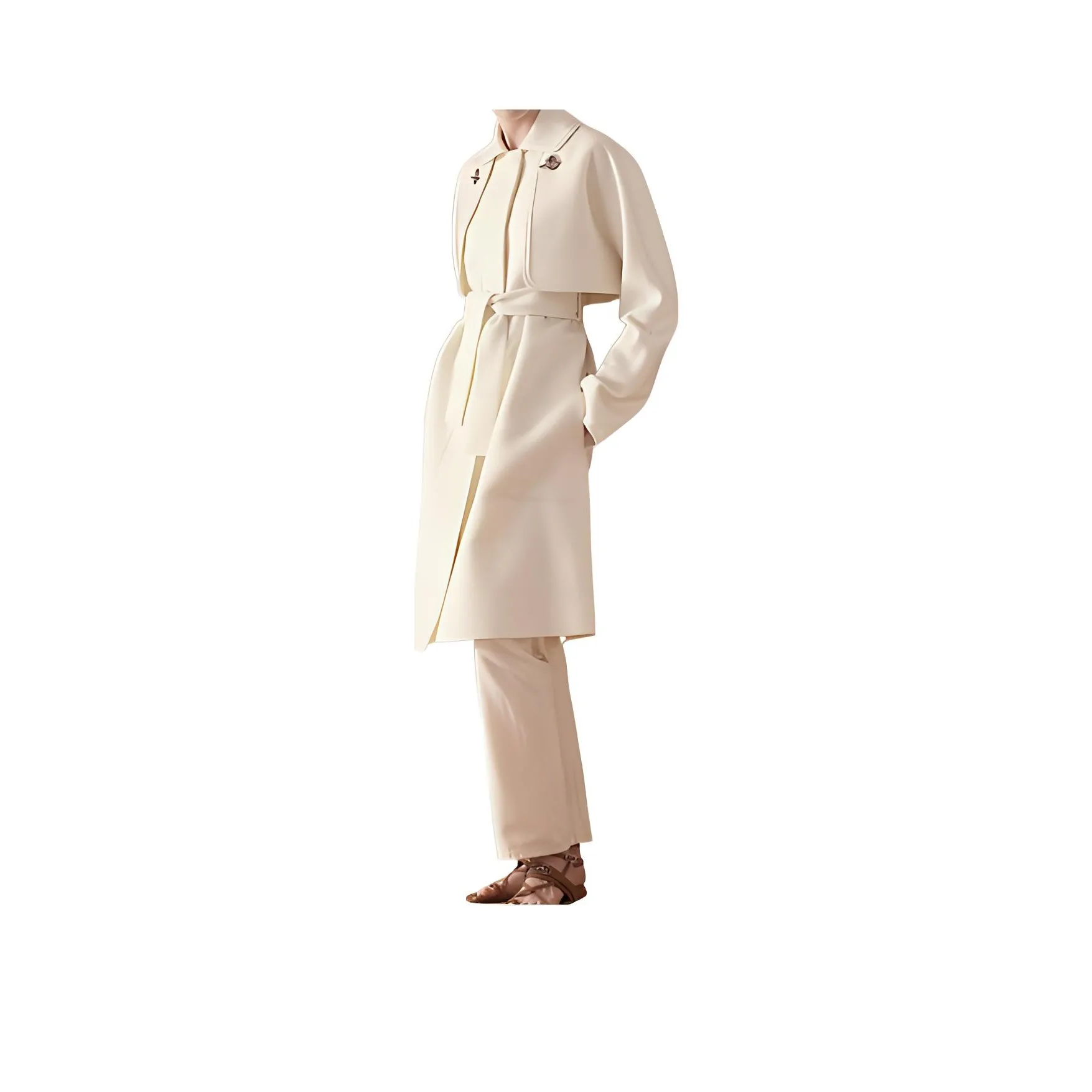 HERMES Velvet Jackets rugby Women's Gray White