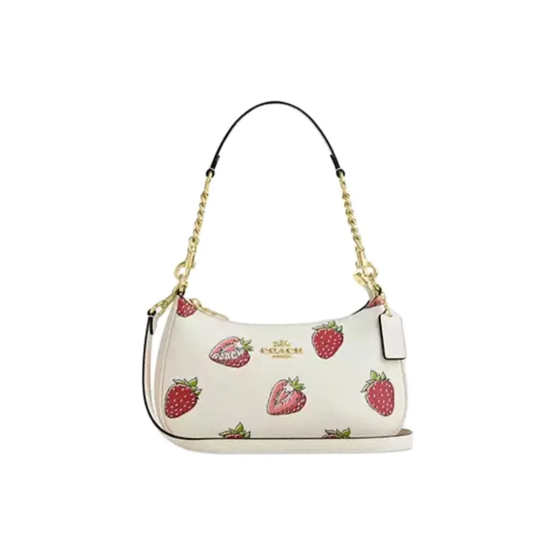 COACH Teri Покрытие Холст Сумка через плечо Сумка на плечо Средняя Женская Белый Мел