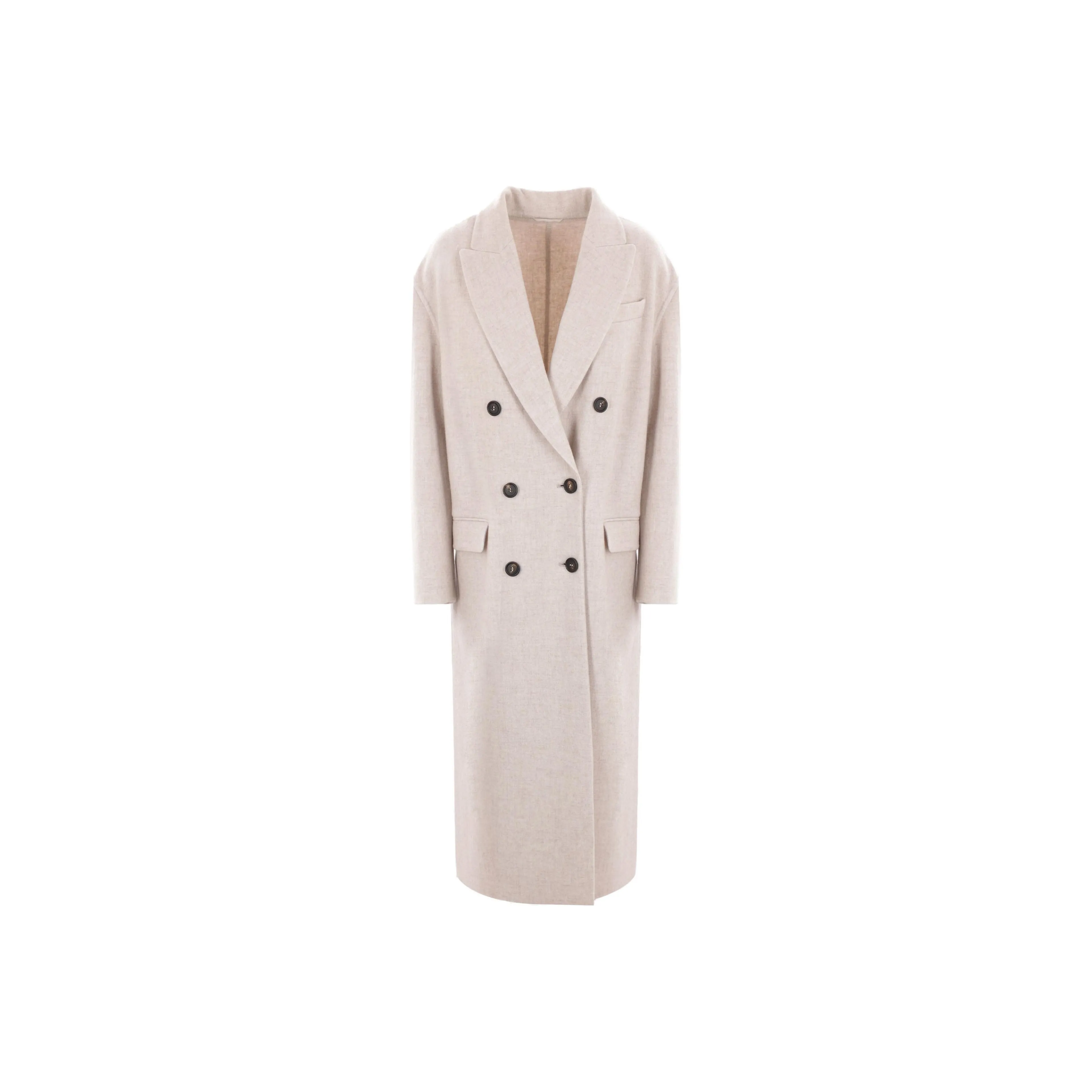 Brunello Cucinelli Double Breasted Straight Hem Coat