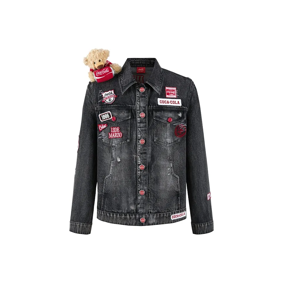 13 DEMARZO Черная унисекс джинсовая куртка