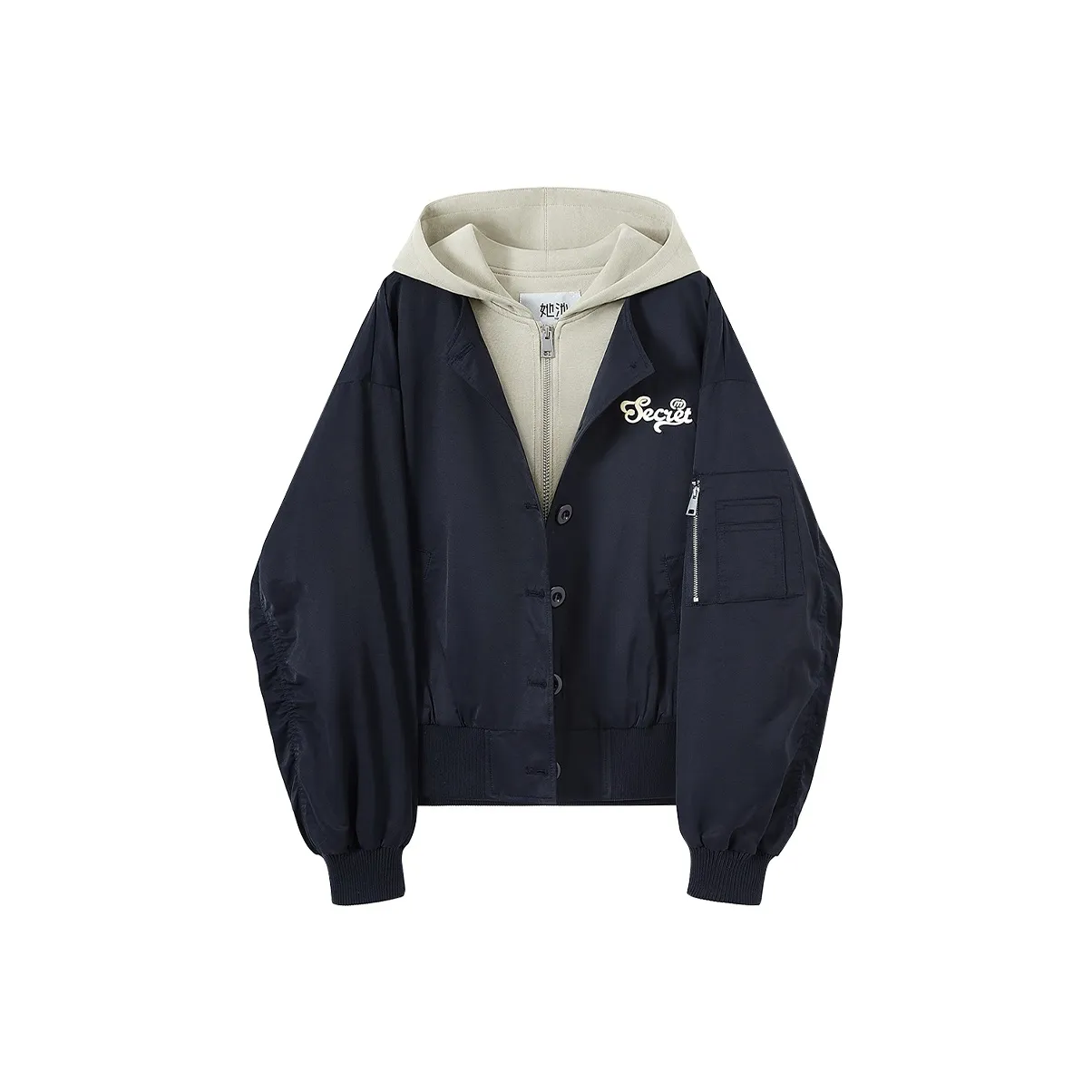 TOUCH Укороченное пальто женское темно-синего цвета