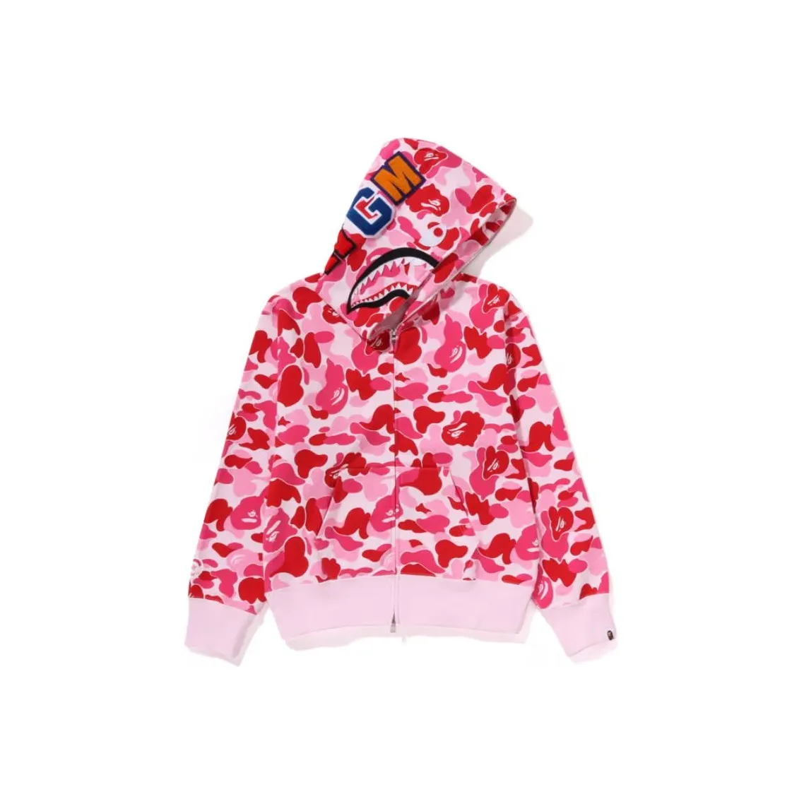 A BATHING APE Abc Camo Crystal Stone Shark Cropped Full Zip Hoodie 'Blue'
