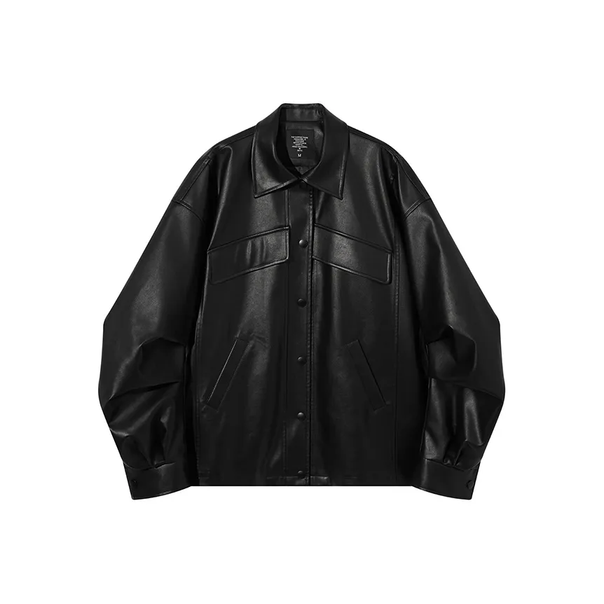 Ouyang Кожа Куртка Женская Черная