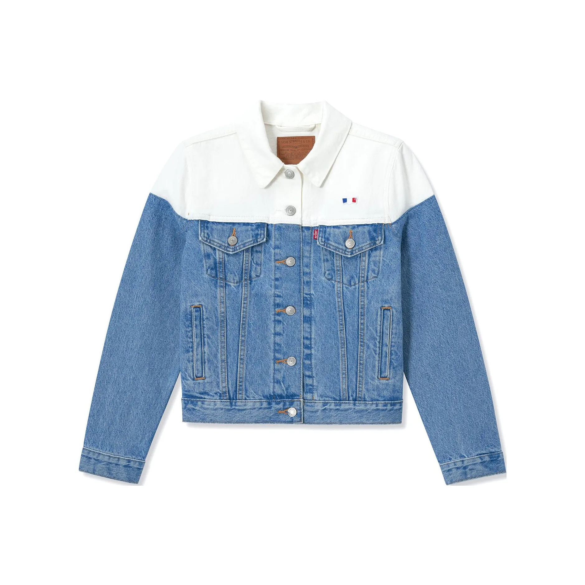 Levi's Denim Jacket Женская Синяя Белая Многоцветная