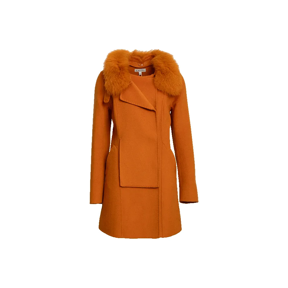LIZZY Оранжево-красное Женское Пальто