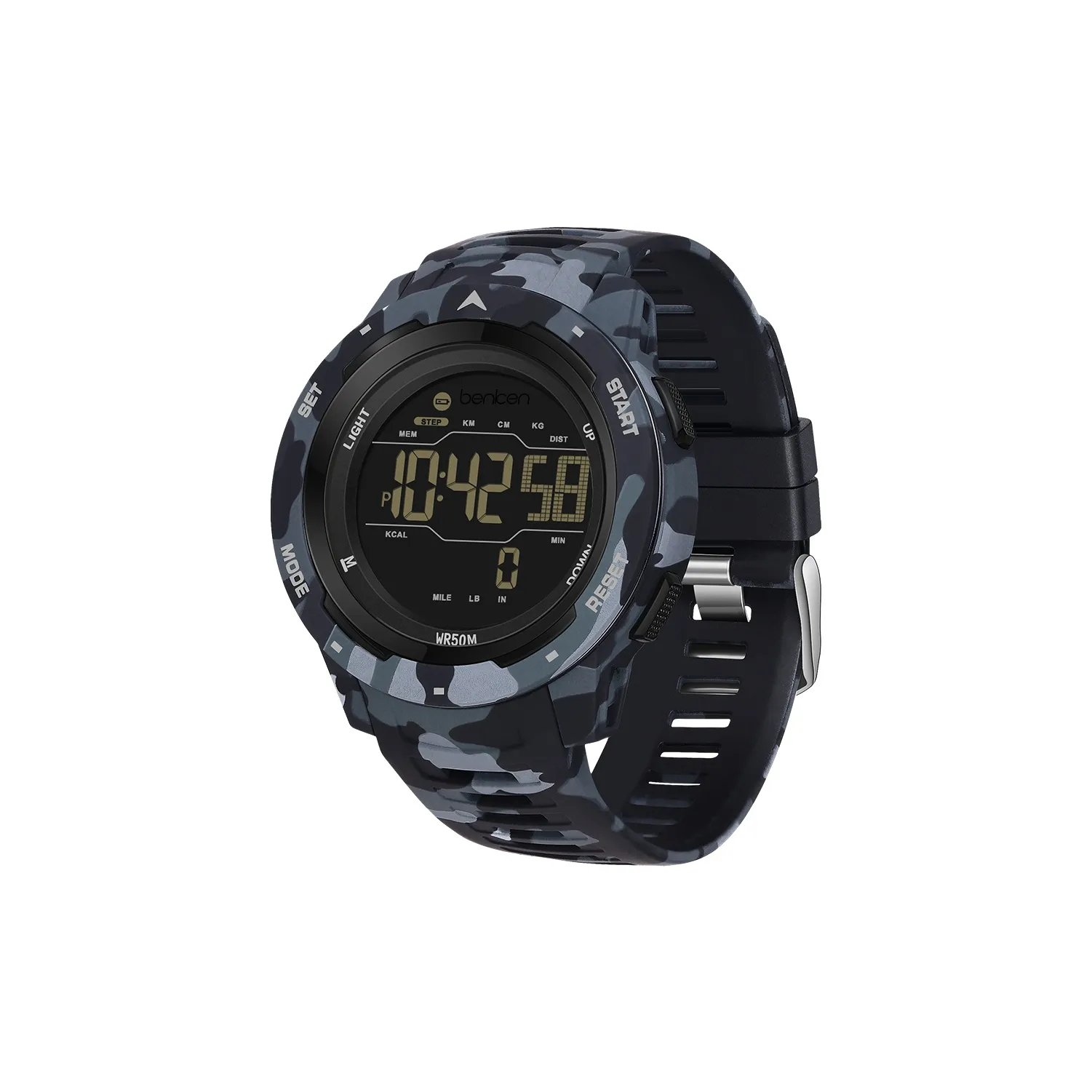 BENKEN Электронный Механизм TPU Ремешок Часы Мужские Черный Циферблат