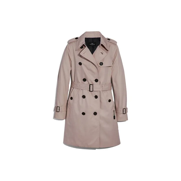 COACH Trench Coats Women's Pink