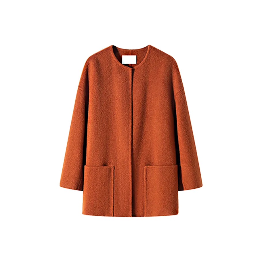 MOSIIMORII Coat Women's Warm Orange Brown