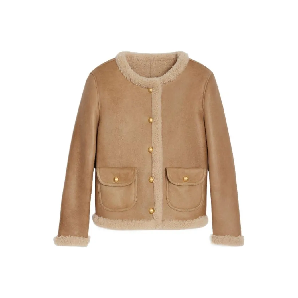 CELINE Leather Jackets Women's Brown