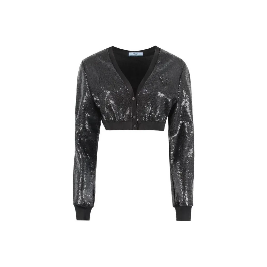 PRADA Sequins Embellished Crop Top