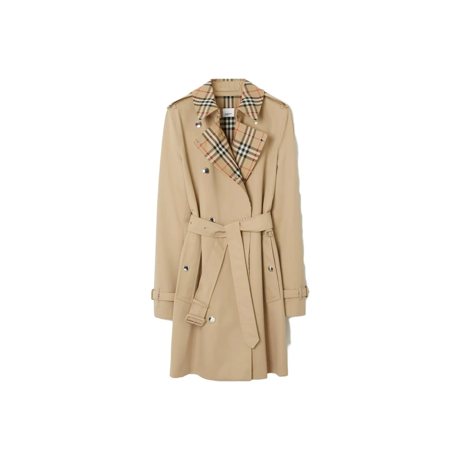 Burberry Vintage Check trim Short Trench Coat