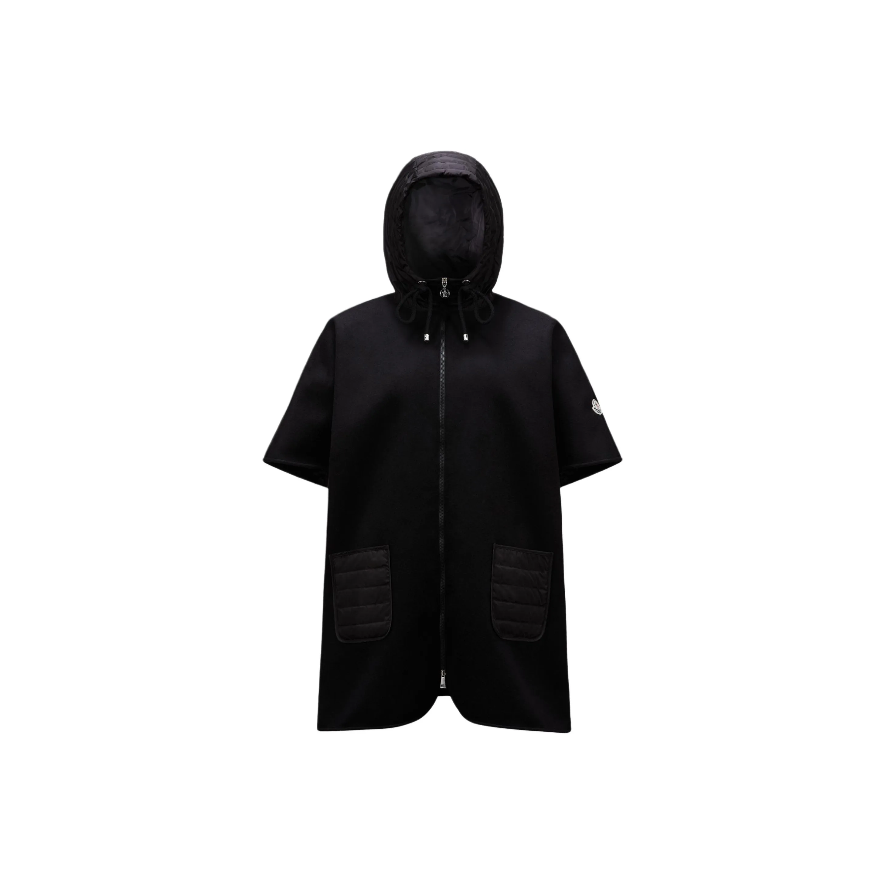 Moncler Zip Up Hooded Cape Coat