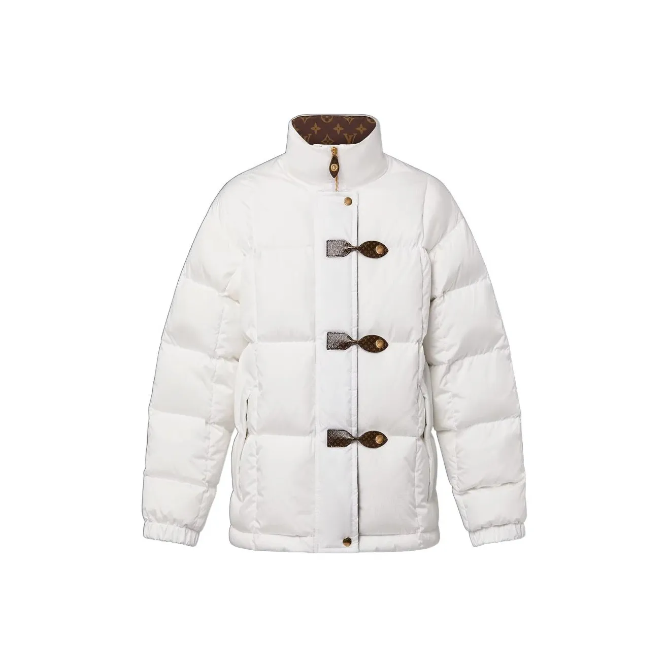 Lv Monogram Accent Pillow Puffer Jacket