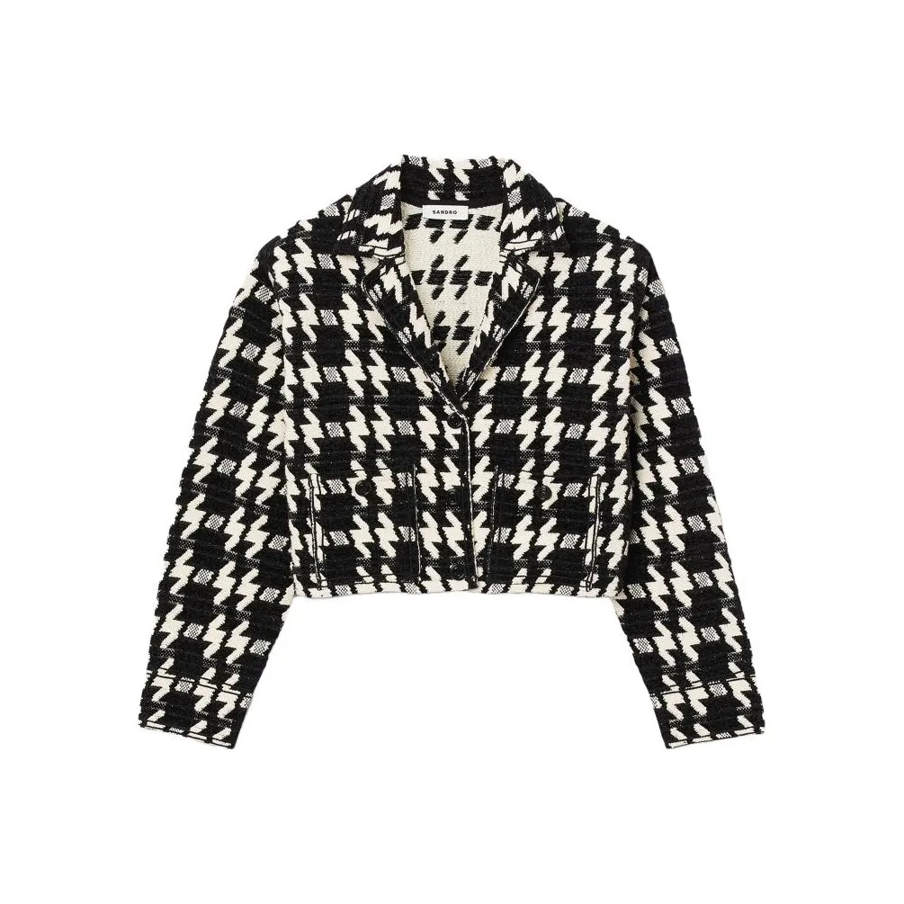 SANDRO Черное Женское Короткое Пальто