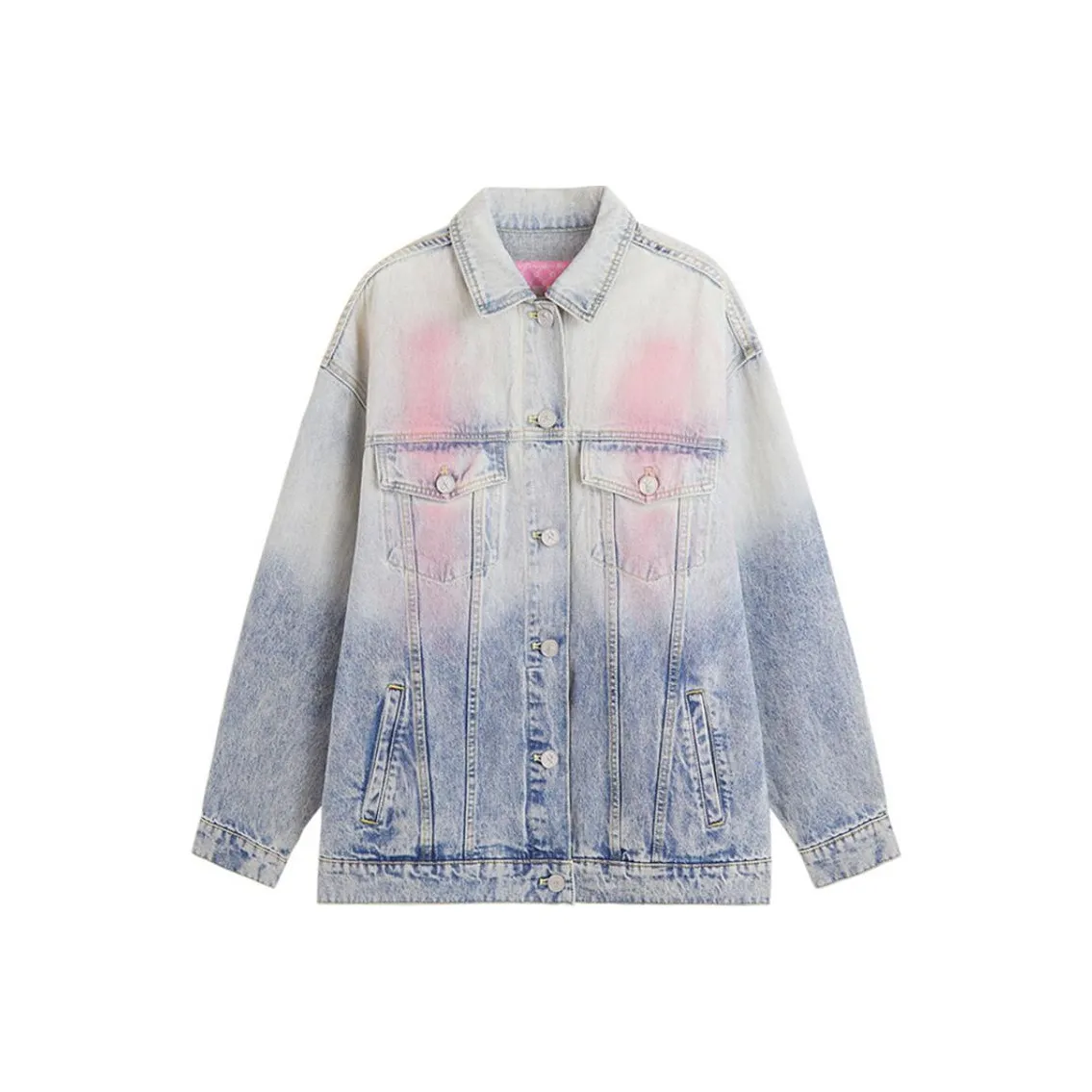 LALABOBO Denim Jacket Women's Medium Blue White ЛАЛАБОБО Деним Куртка Женская Средняя Синие Белый