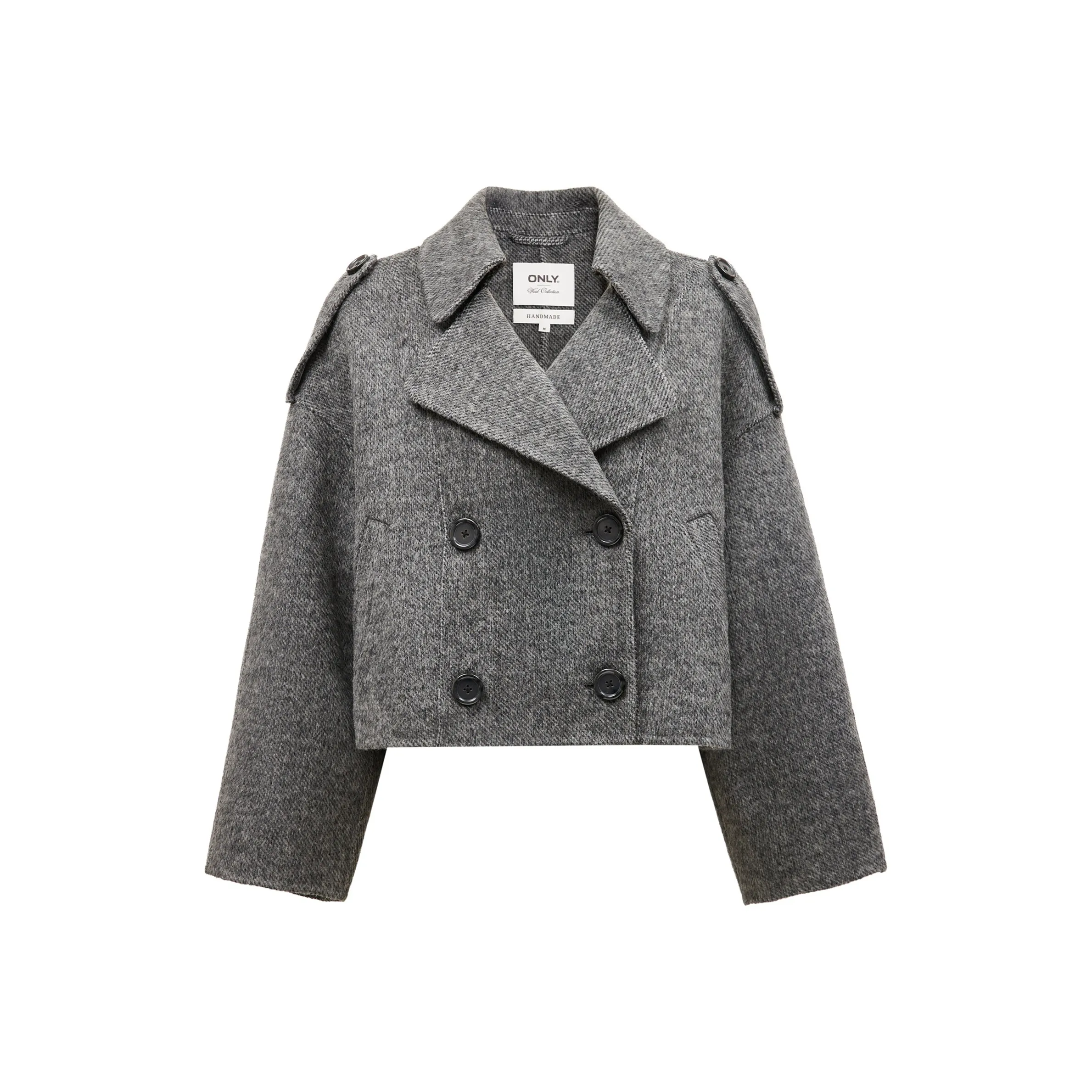 Only G40 Темный вересковый серый Шерстяное женское пальто