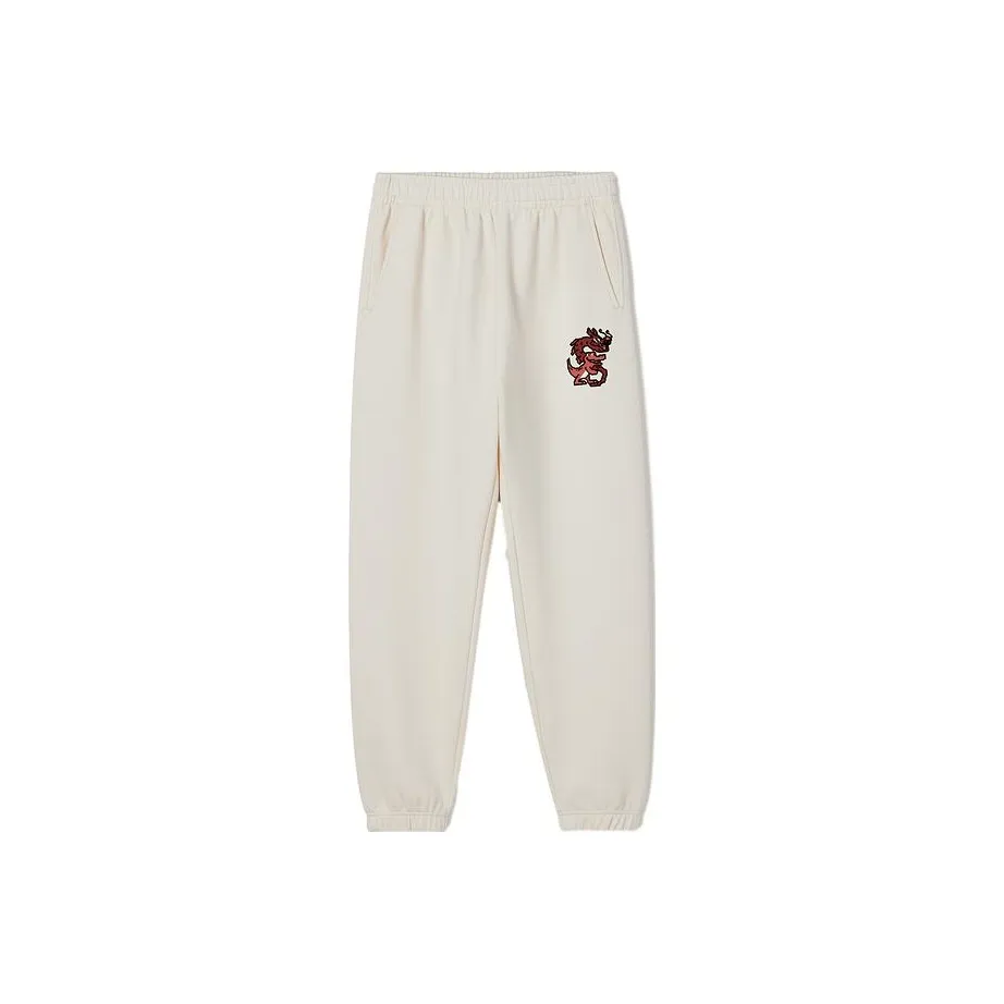 LACOSTE Collaboration Повседневные брюки Женские Кремовый Белый